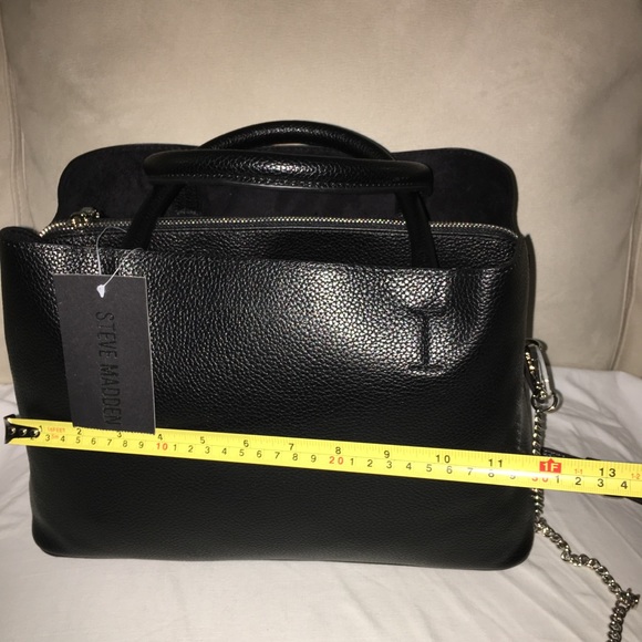 Steve Madden Black Leather Tote / Crossbody - Picture 3 of 7